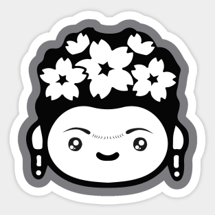 Adorable Frida Kahlo Mexican female artist cute kawaii portrait decoration Sticker